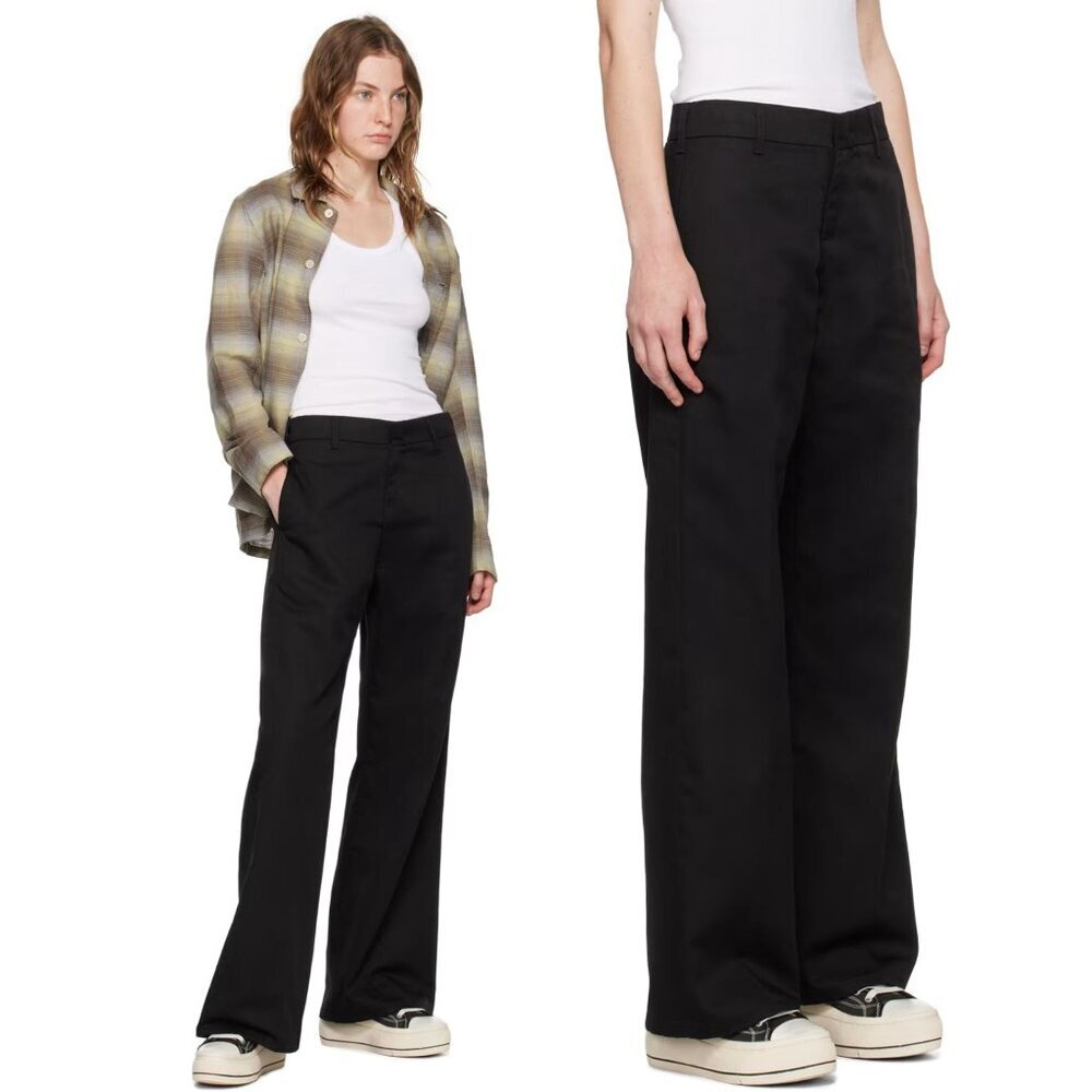 NEW Re/Done Black Super Wide Leg Trousers Size 28 - 23334